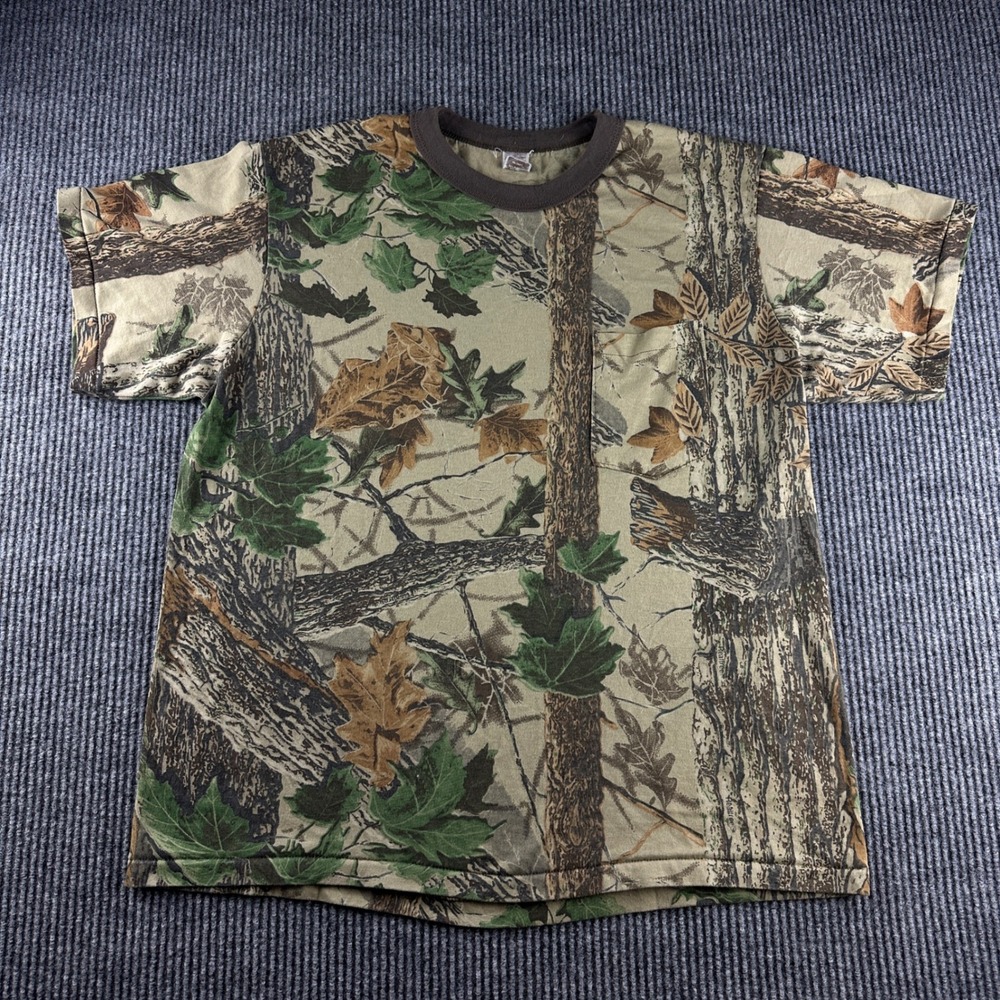 Vintage Ranger Realtree Camo Pocket T-Shirt Mens XL Made in USA Camouflage Tee